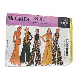 70s McCalls 3414 Misses Separates Pattern Size 10 Stretchable Knits 1972 CUT